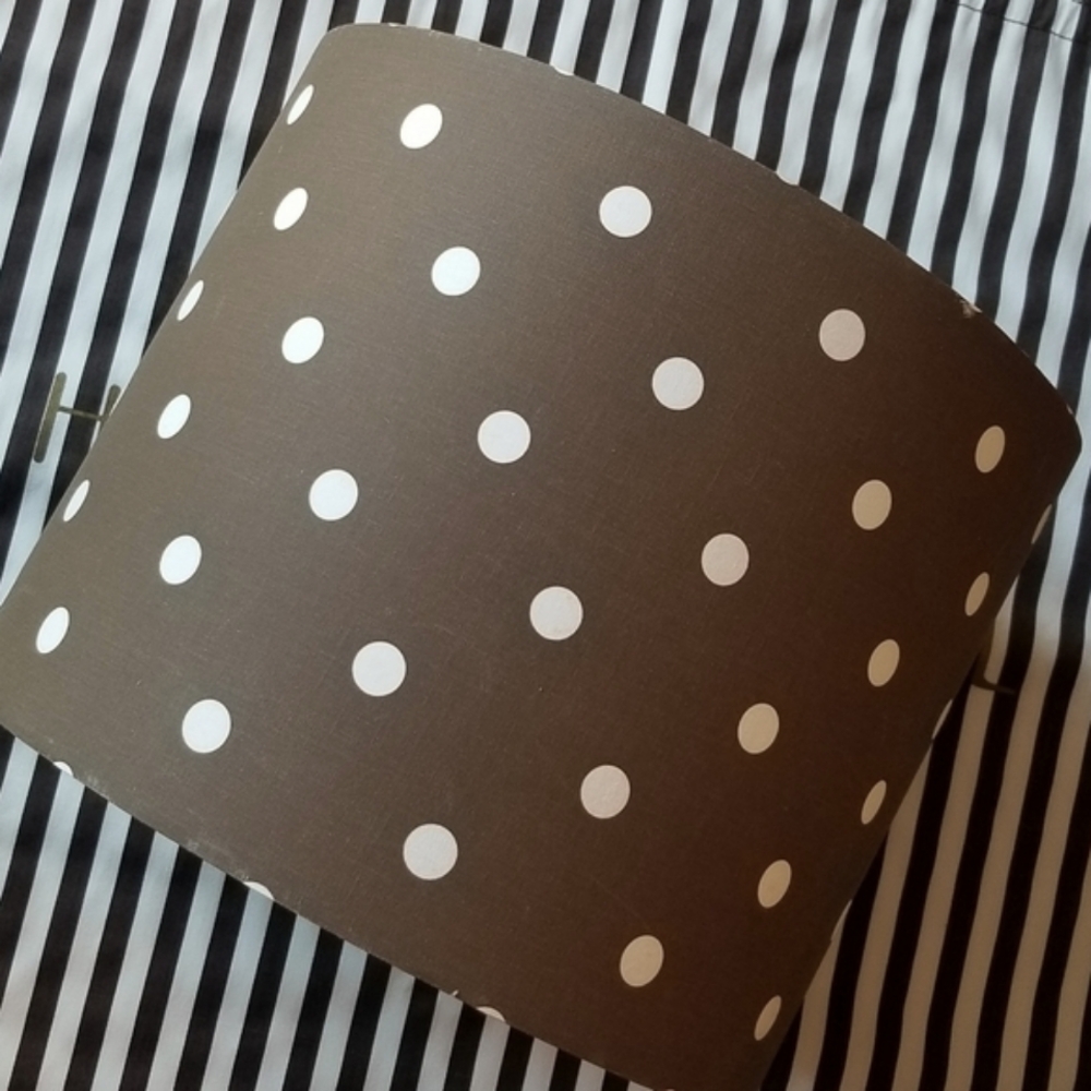 ❗Henri Bendel Style Brown White Polka Dot Lamp Shade❗